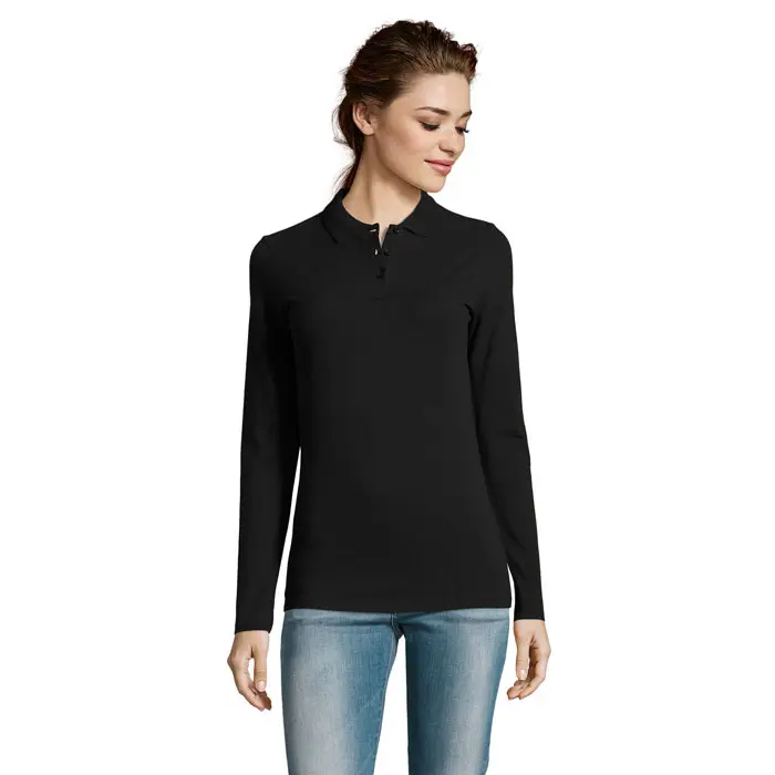 PERFECT DAMEN LSL POLO  180 – Werbeartikel mit Logo bedrucken