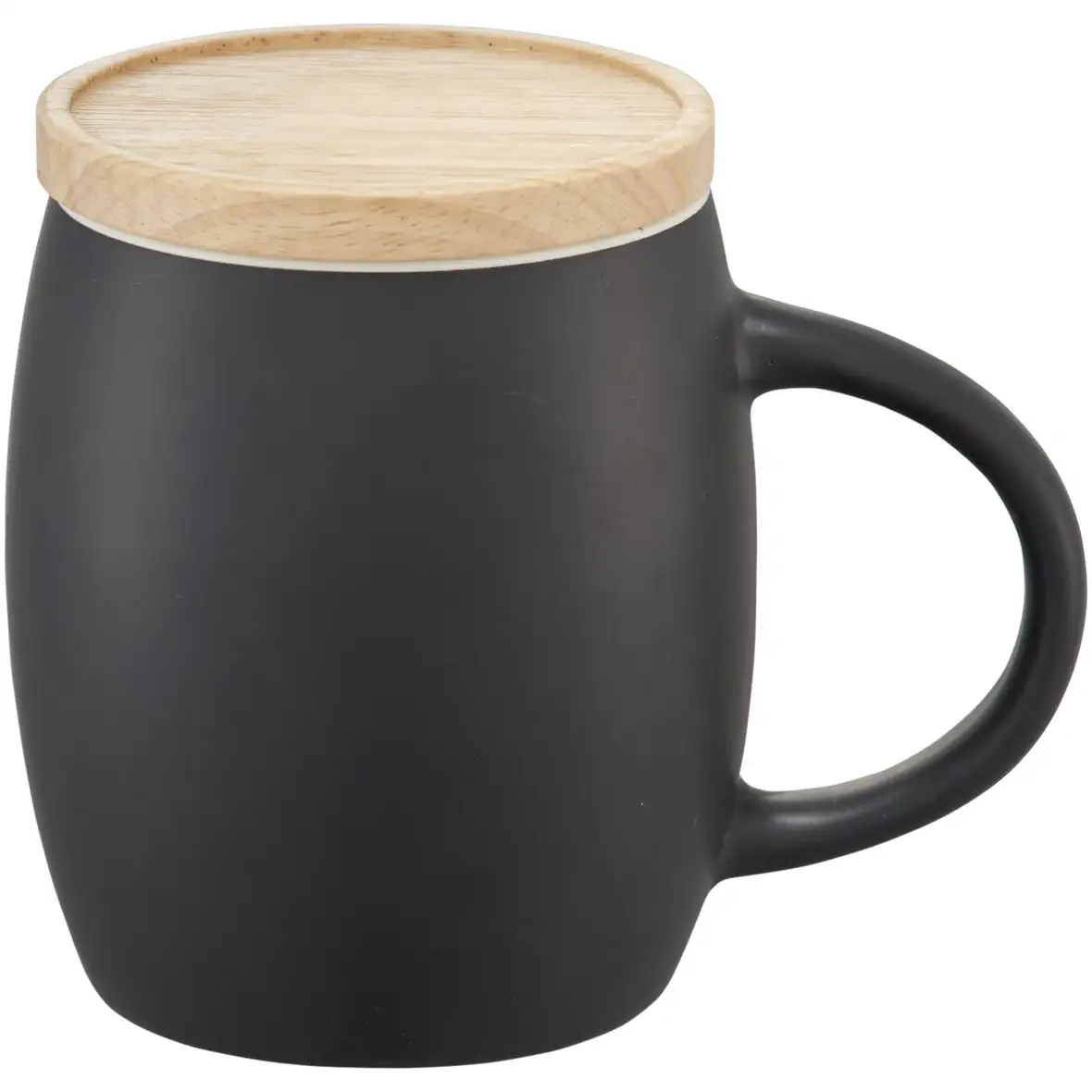 400 ml Keramiktasse mit Holz Untersetzer – Ansicht 3