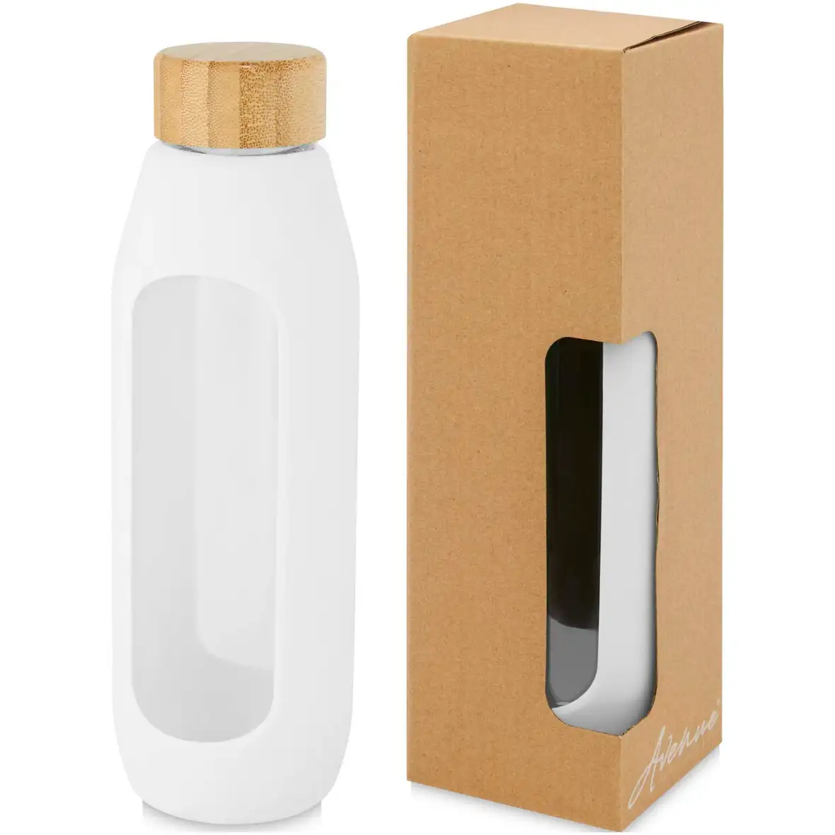 600 ml Flasche aus Borosilikatglas mit Silikongriff – Ansicht 1