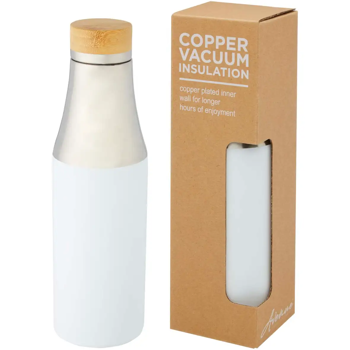 540 ml Kupfer-Vakuum Isolierflasche mit Bambusdeckel – Ansicht 4