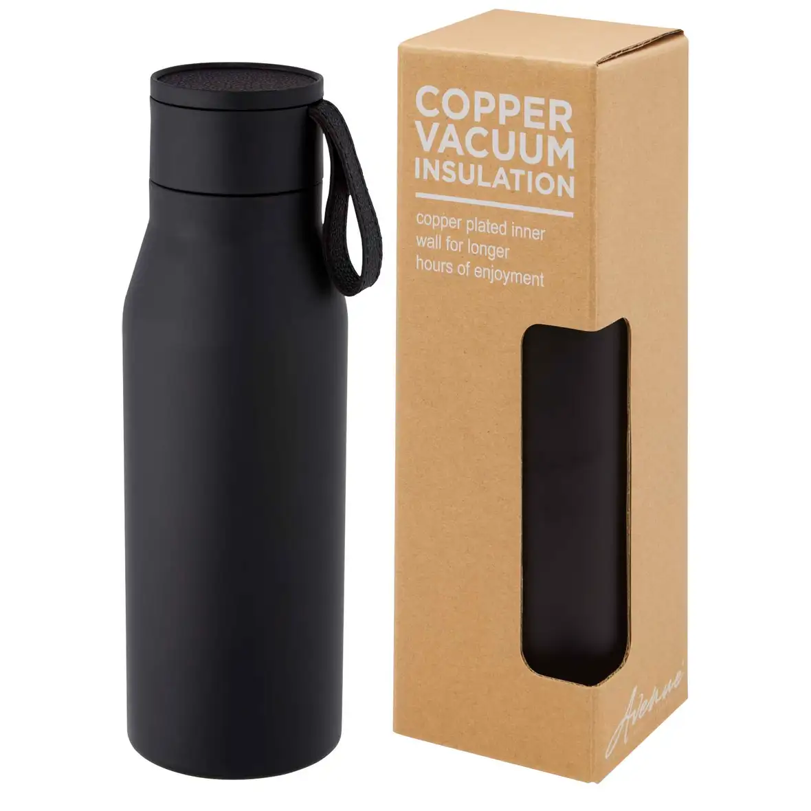 500 ml Kupfer-Vakuum Isolierflasche mit PU Kunststoffband und Deckel – Ansicht 10