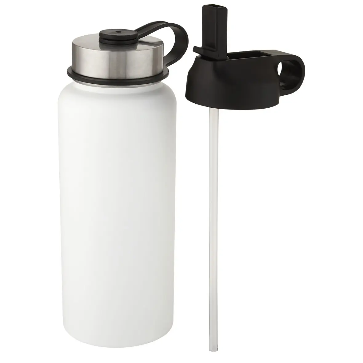 1 l Kupfer-Vakuum Isolierflasche mit 2 Deckeln – Werbeartikel mit Logo bedrucken