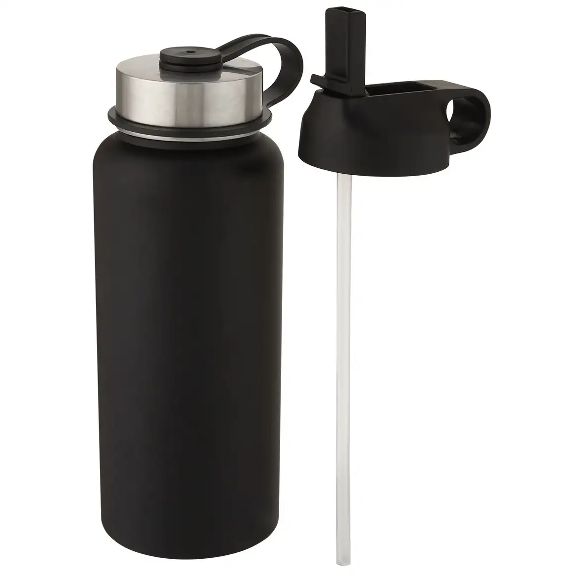 1 l Kupfer-Vakuum Isolierflasche mit 2 Deckeln – Ansicht 4