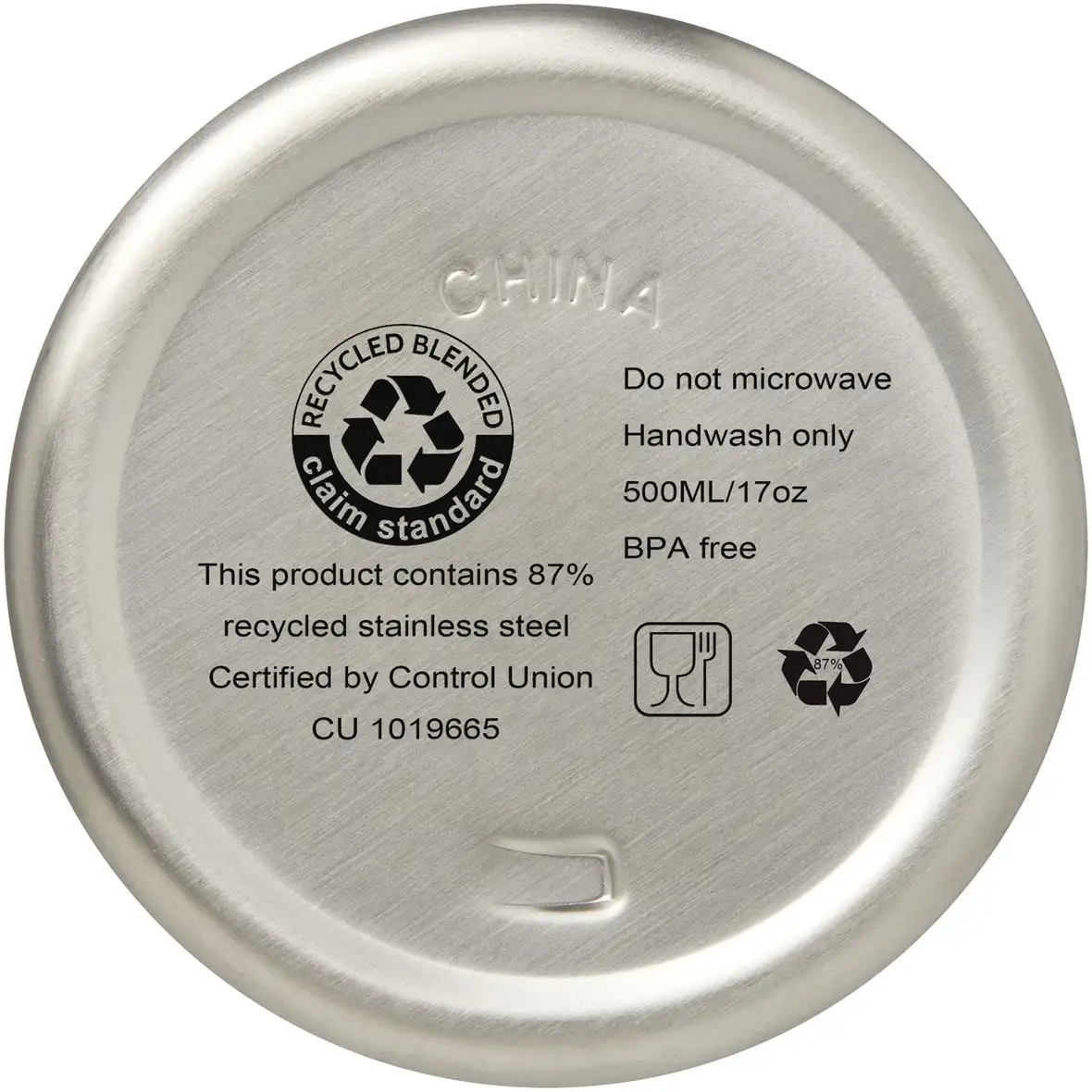 RCS-zertifizierte Kupfer-Vakuum Isolierflasche aus recyceltem Edelstahl, 500 ml – Ansicht 25