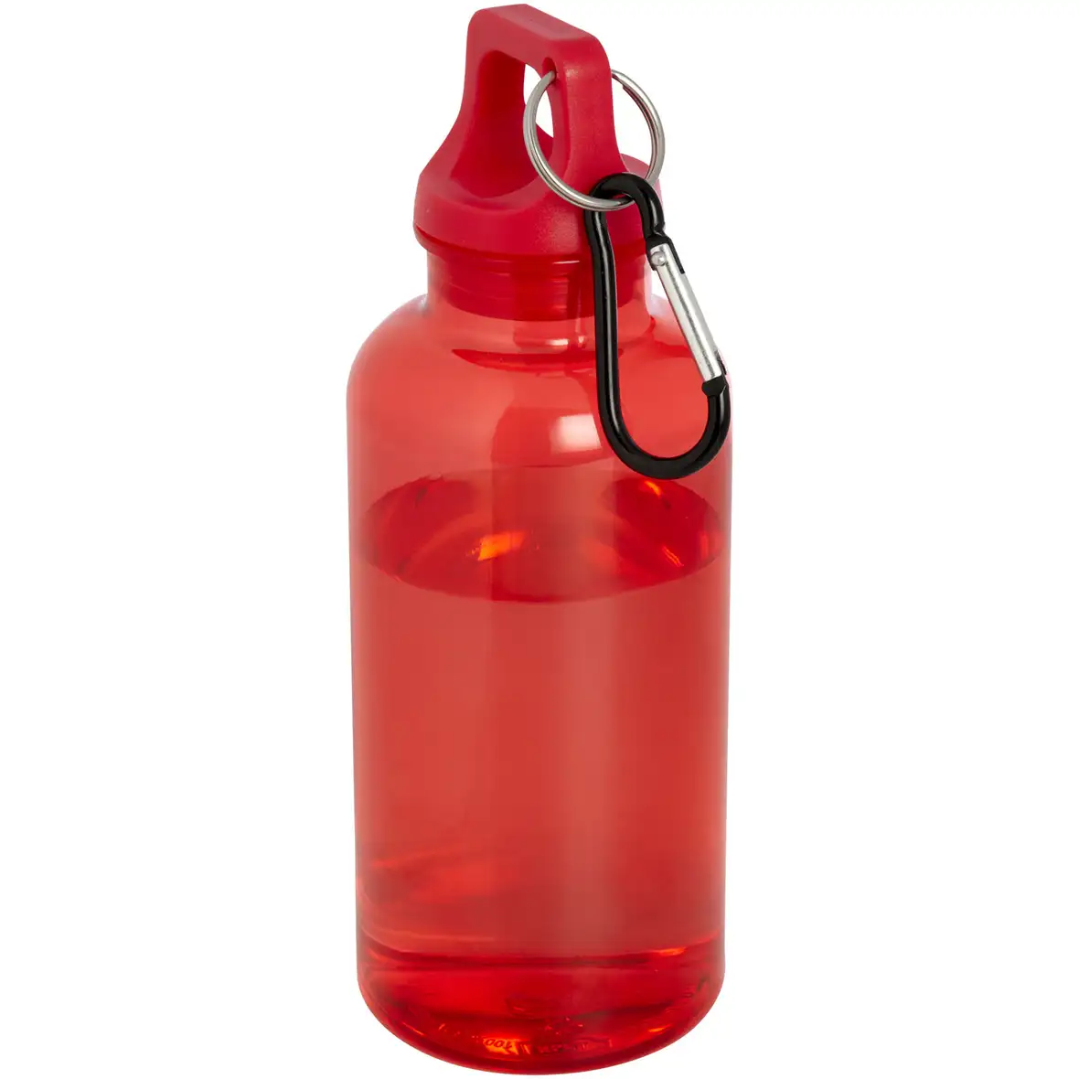 400 ml RCS-zertifizierte Trinkflasche aus recyceltem Kunststoff mit Karabiner – Ansicht 5