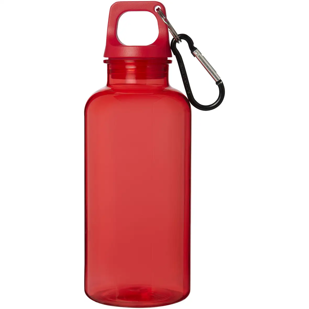 400 ml RCS-zertifizierte Trinkflasche aus recyceltem Kunststoff mit Karabiner – Ansicht 6
