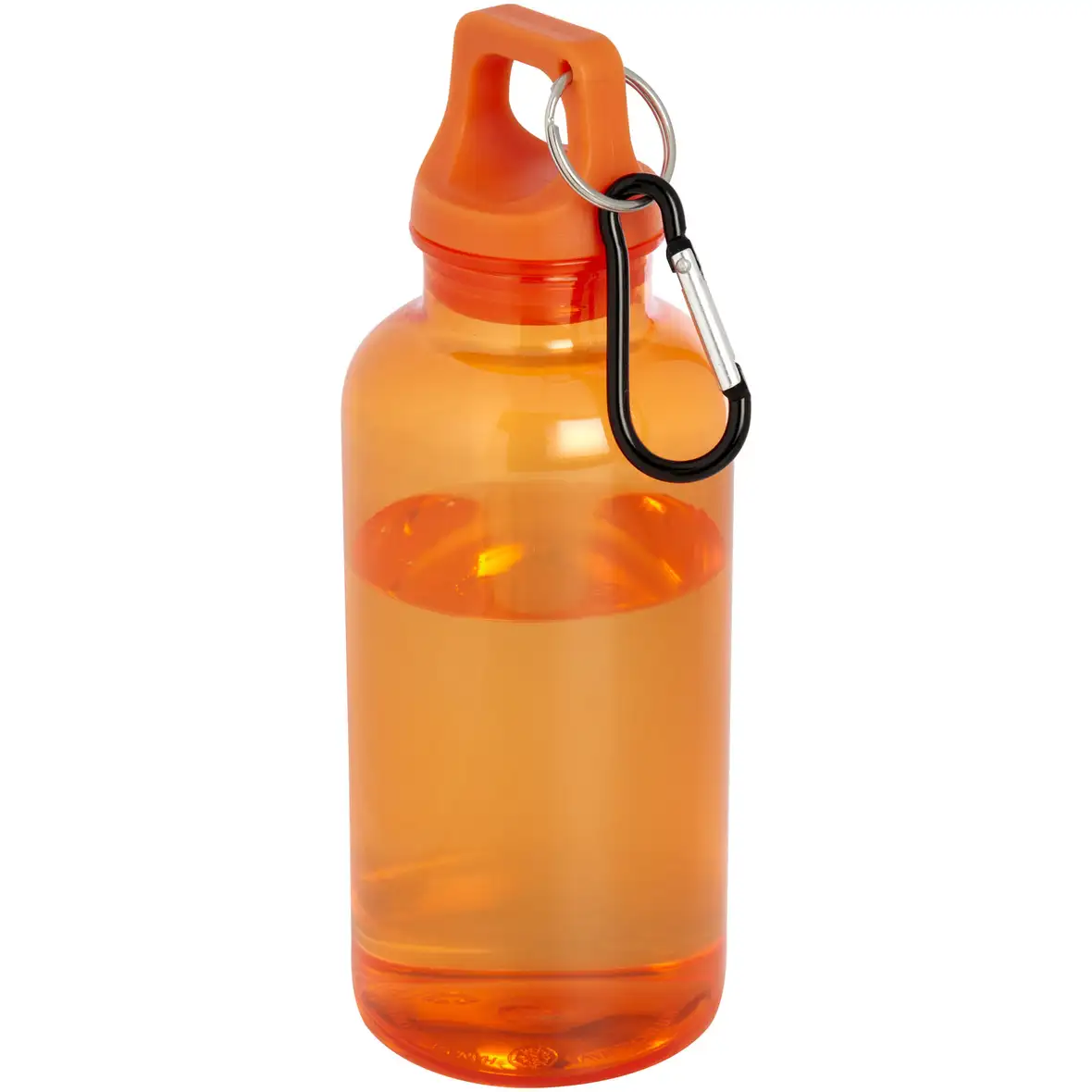 400 ml RCS-zertifizierte Trinkflasche aus recyceltem Kunststoff mit Karabiner – Ansicht 9