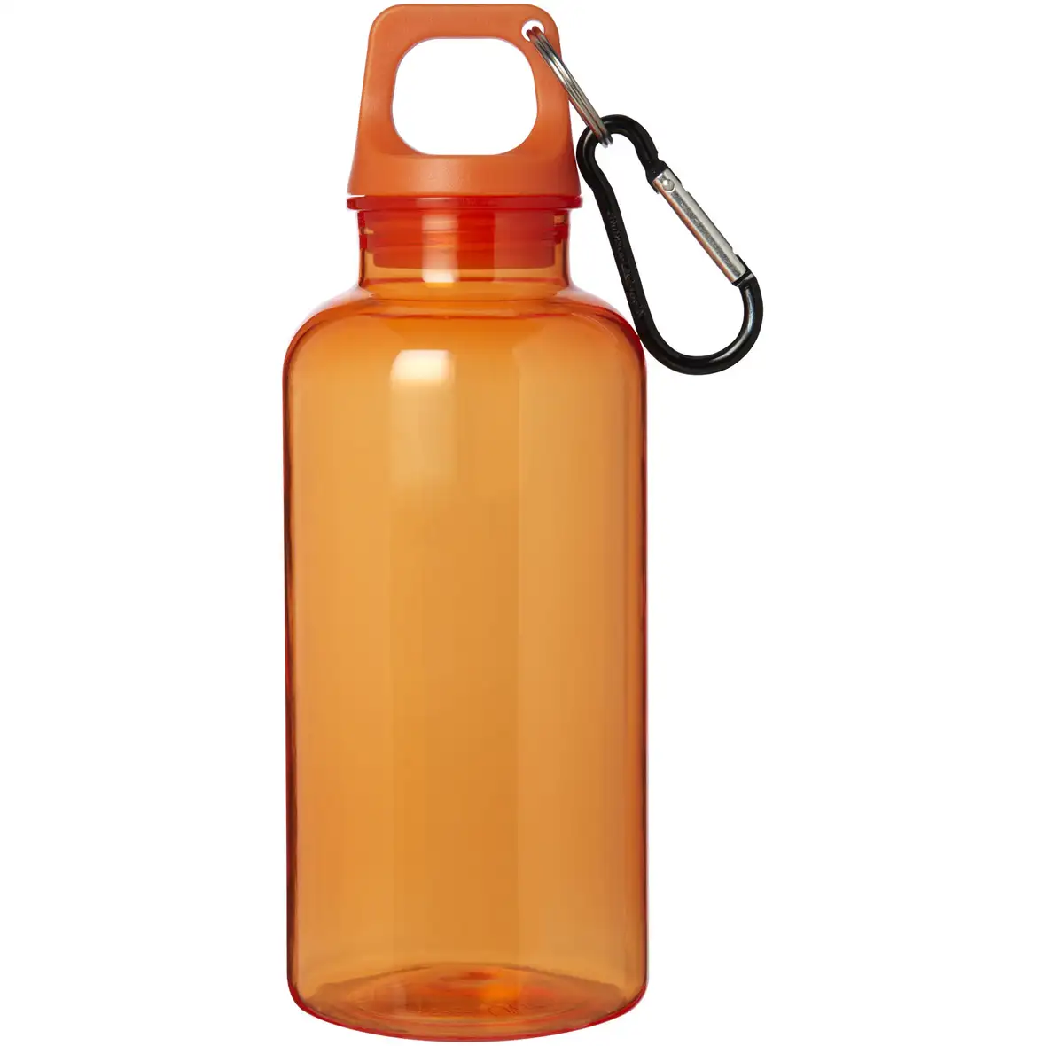 400 ml RCS-zertifizierte Trinkflasche aus recyceltem Kunststoff mit Karabiner – Ansicht 10