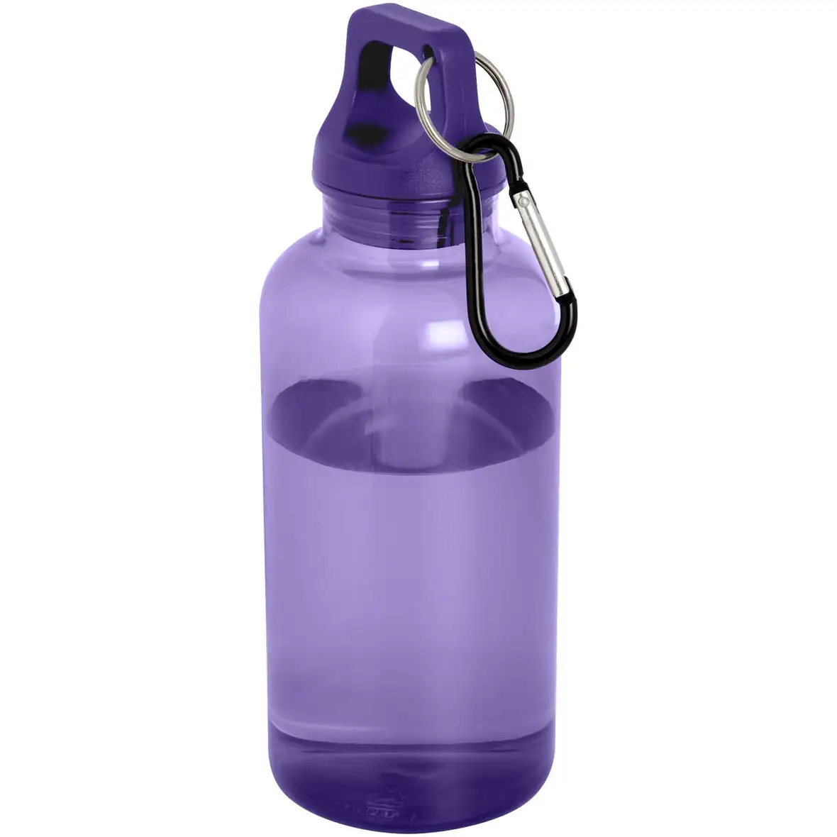 400 ml RCS-zertifizierte Trinkflasche aus recyceltem Kunststoff mit Karabiner – Ansicht 16