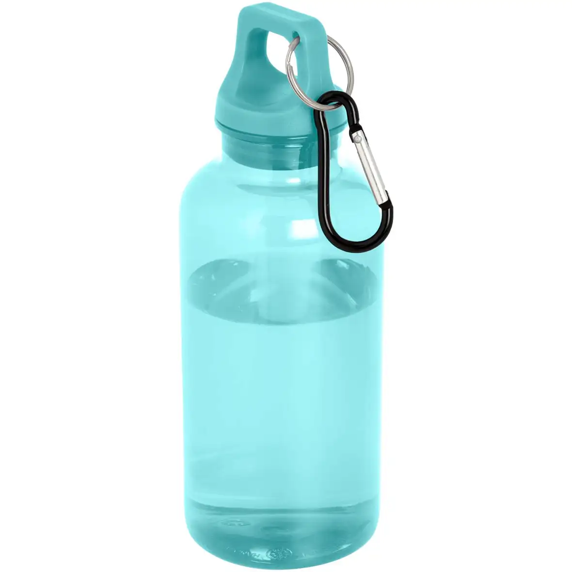 400 ml RCS-zertifizierte Trinkflasche aus recyceltem Kunststoff mit Karabiner – Ansicht 22