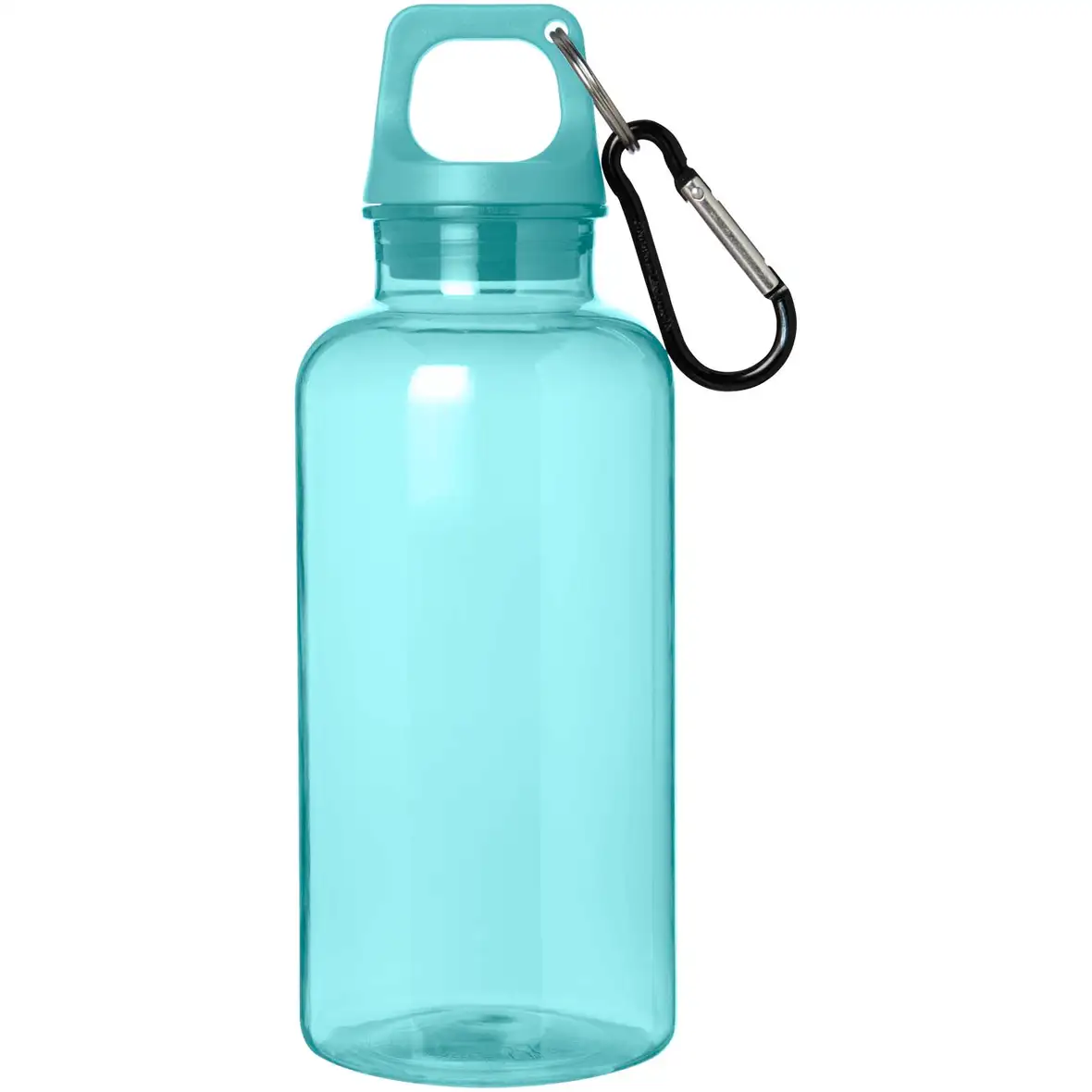 400 ml RCS-zertifizierte Trinkflasche aus recyceltem Kunststoff mit Karabiner – Ansicht 23
