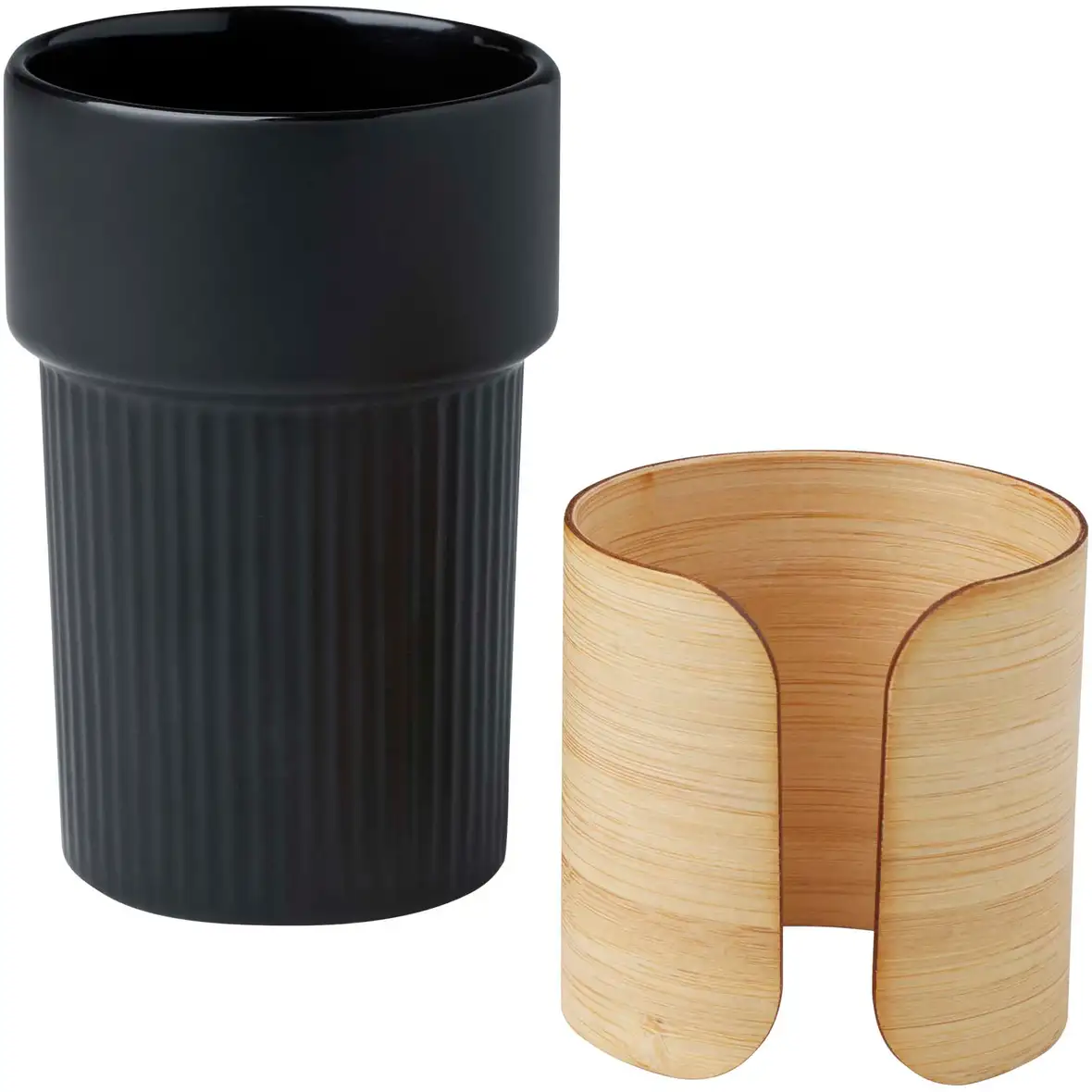 340 ml Becher mit Bambushülle – Ansicht 3