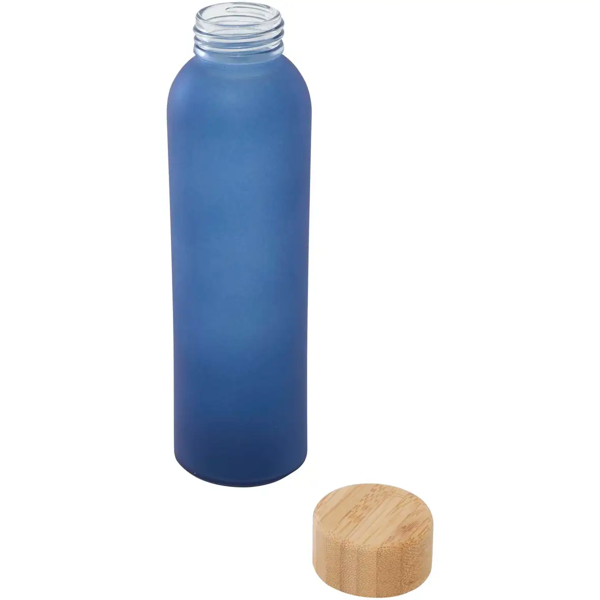 500 ml Flasche aus mattiertem Kalknatronglas mit Bambusdeckel – Ansicht 7