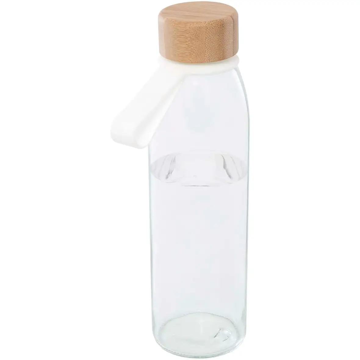 500 ml Glas-Flasche mit Silikongriff und Bambusdeckel – Ansicht 1