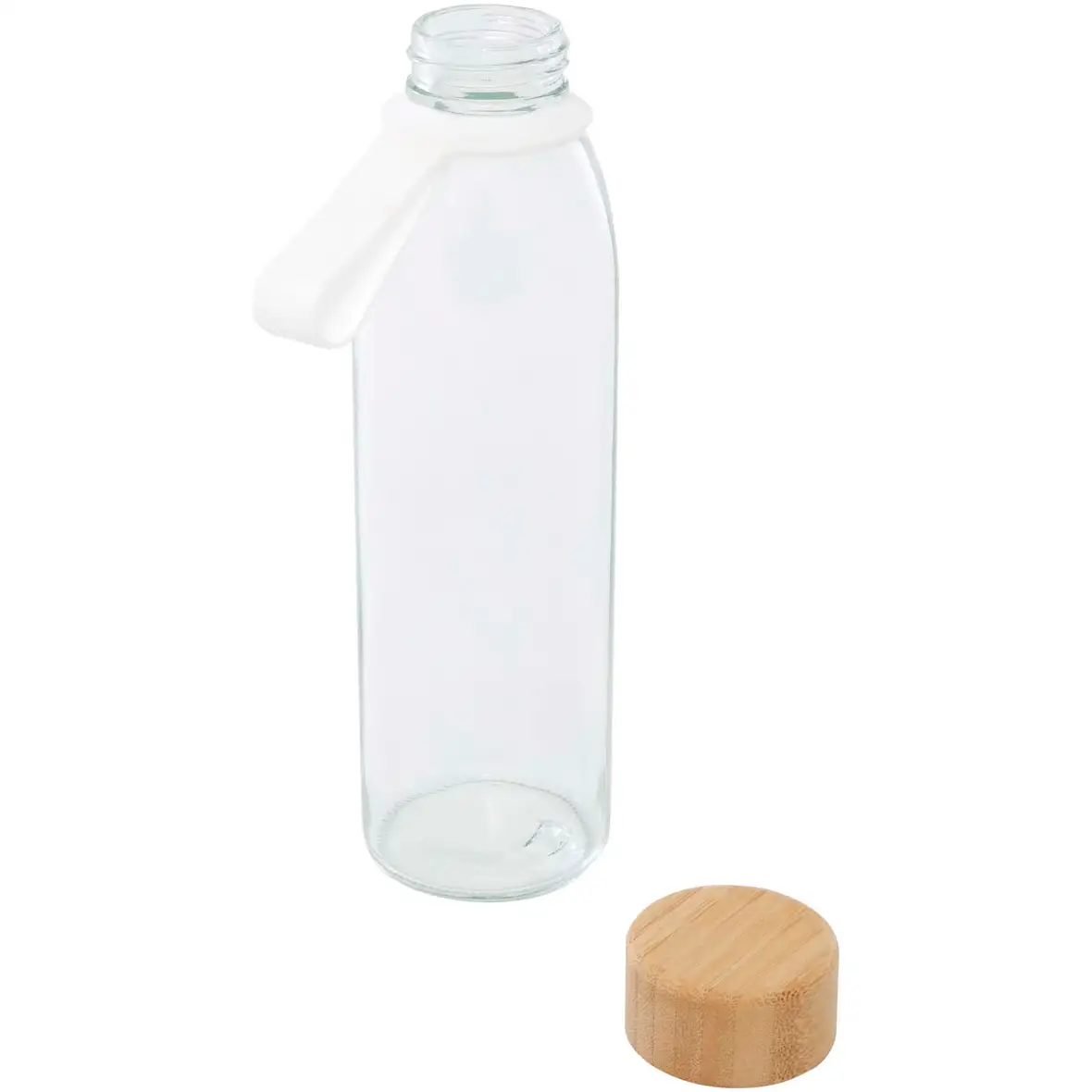 500 ml Glas-Flasche mit Silikongriff und Bambusdeckel – Ansicht 3