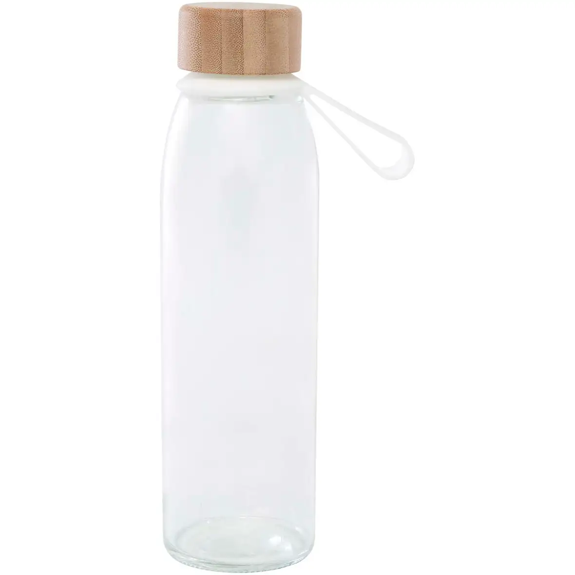 500 ml Glas-Flasche mit Silikongriff und Bambusdeckel – Ansicht 2