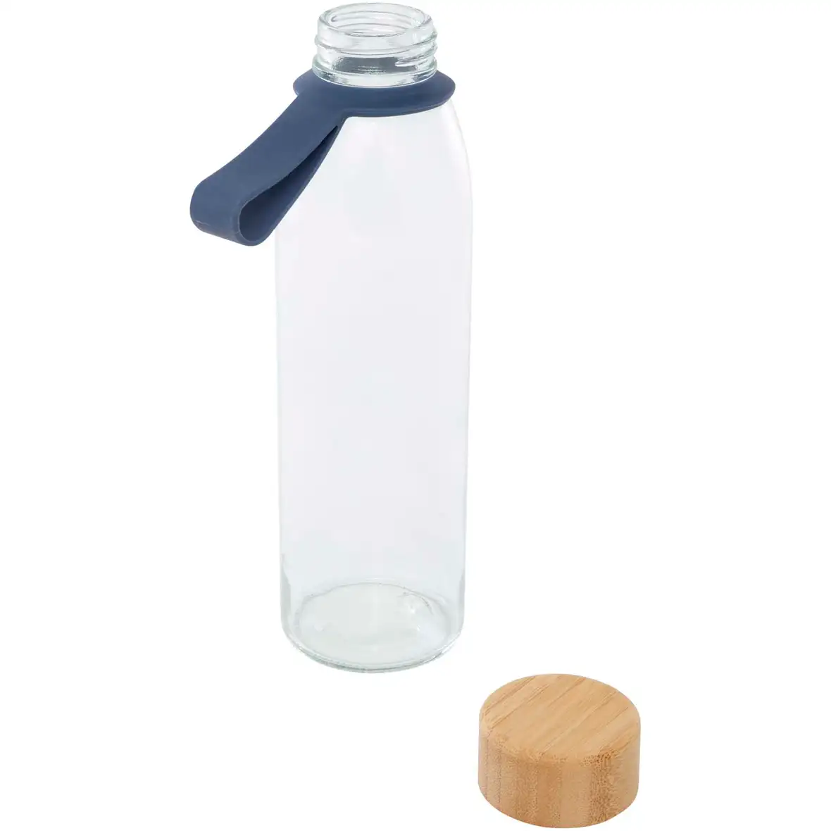 500 ml Glas-Flasche mit Silikongriff und Bambusdeckel – Ansicht 7