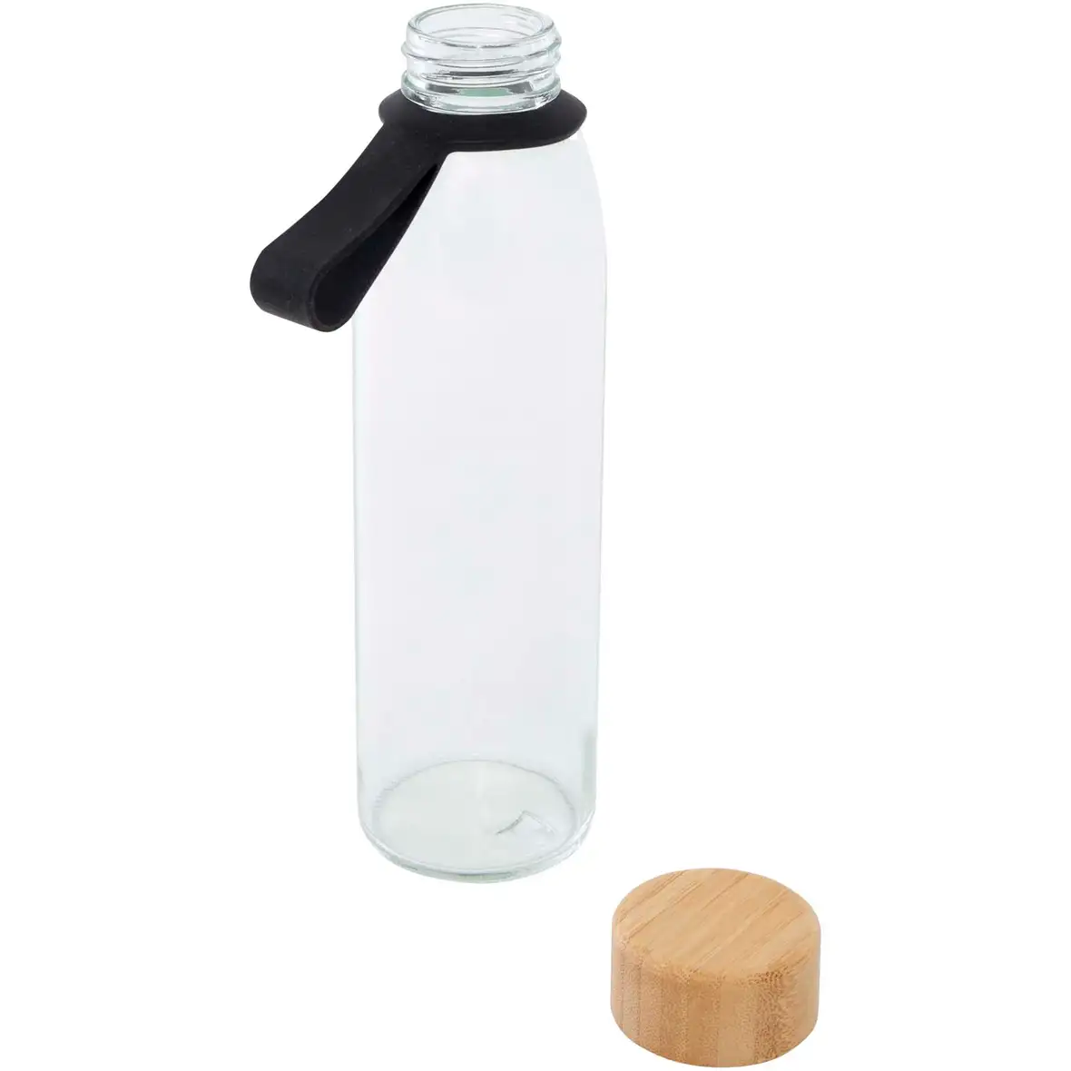 500 ml Glas-Flasche mit Silikongriff und Bambusdeckel – Ansicht 11