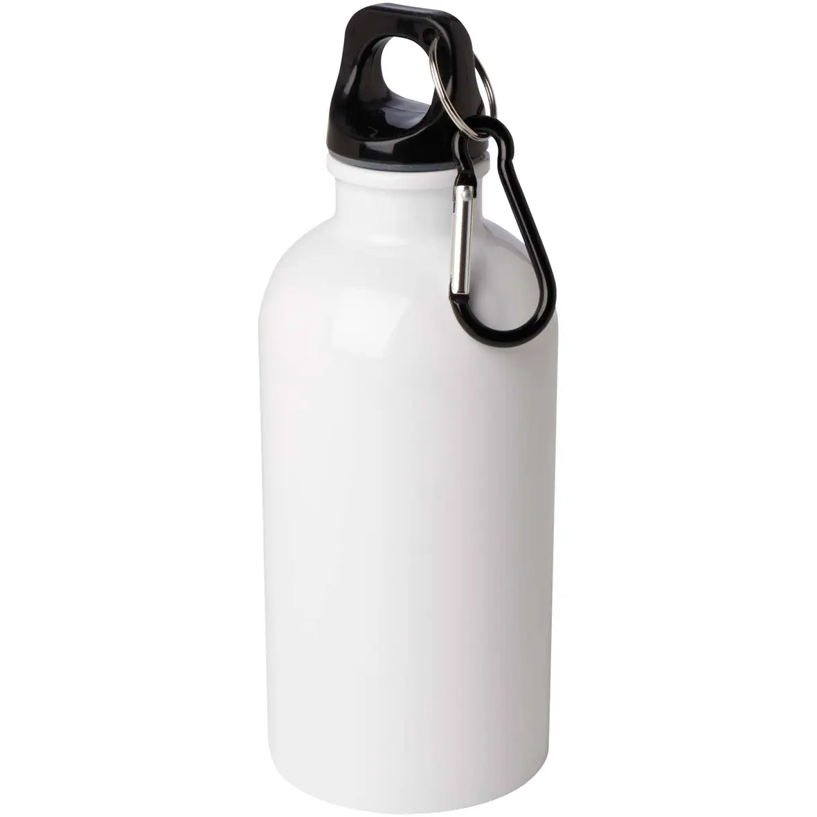 400 ml RCS-zertifizierte, einwandige Trinkflasche aus Edelstahl mit Karabinerhaken – Werbeartikel mit Logo bedrucken