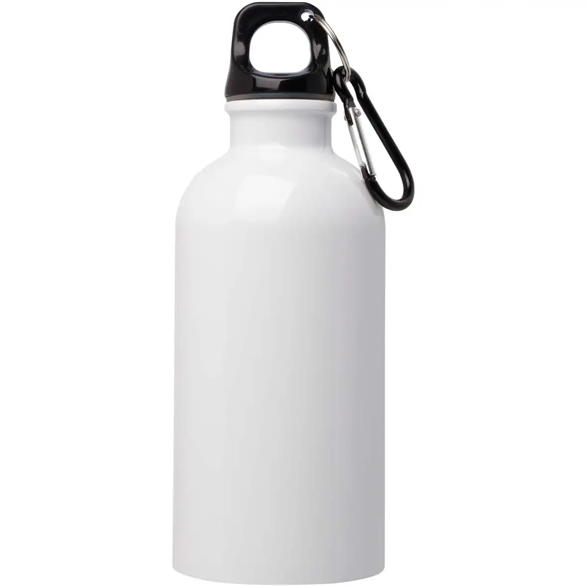400 ml RCS-zertifizierte, einwandige Trinkflasche aus Edelstahl mit Karabinerhaken – Ansicht 2