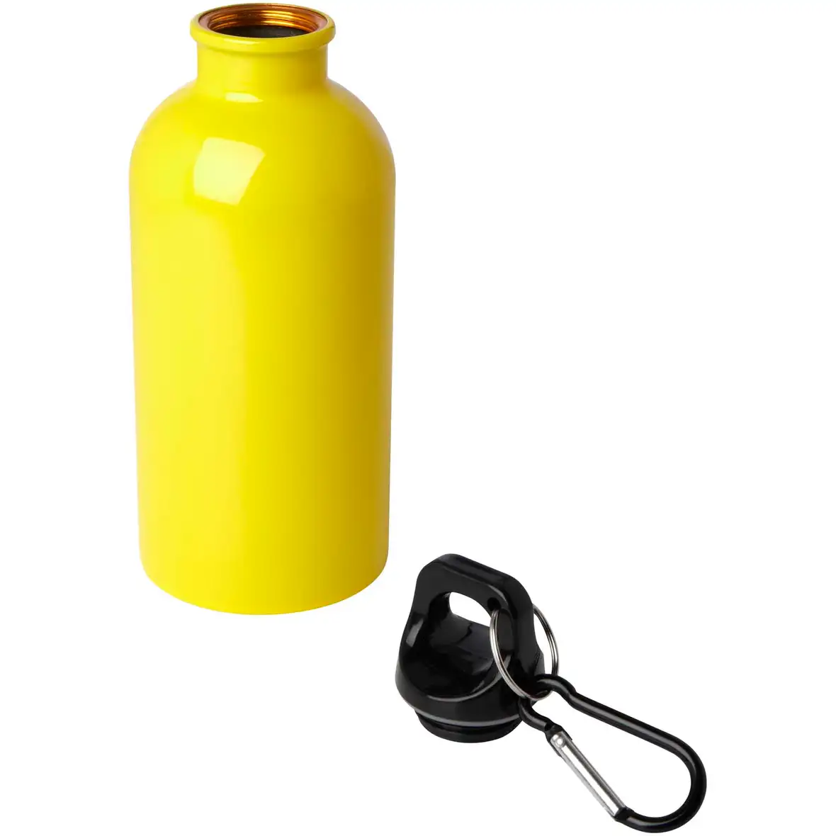 400 ml RCS-zertifizierte, einwandige Trinkflasche aus Edelstahl mit Karabinerhaken – Ansicht 6