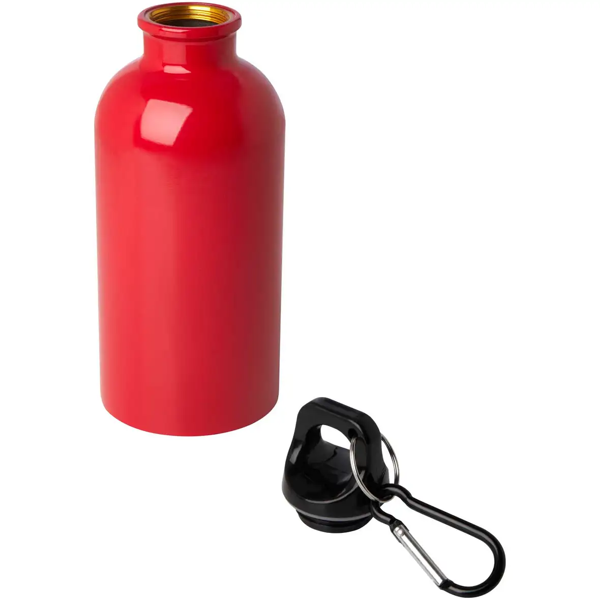 400 ml RCS-zertifizierte, einwandige Trinkflasche aus Edelstahl mit Karabinerhaken – Ansicht 9