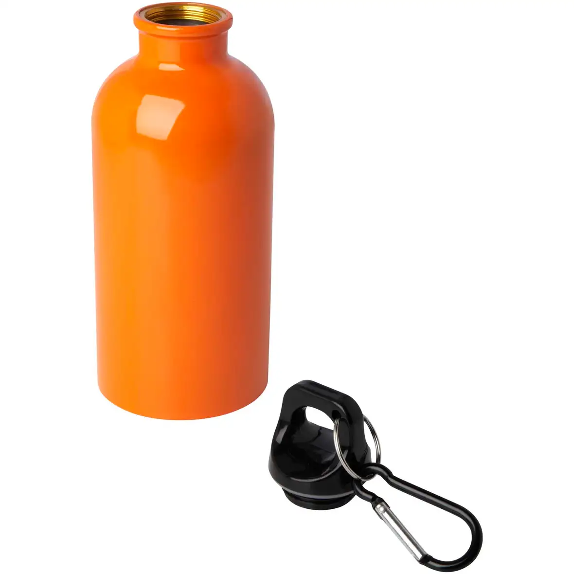 400 ml RCS-zertifizierte, einwandige Trinkflasche aus Edelstahl mit Karabinerhaken – Ansicht 12