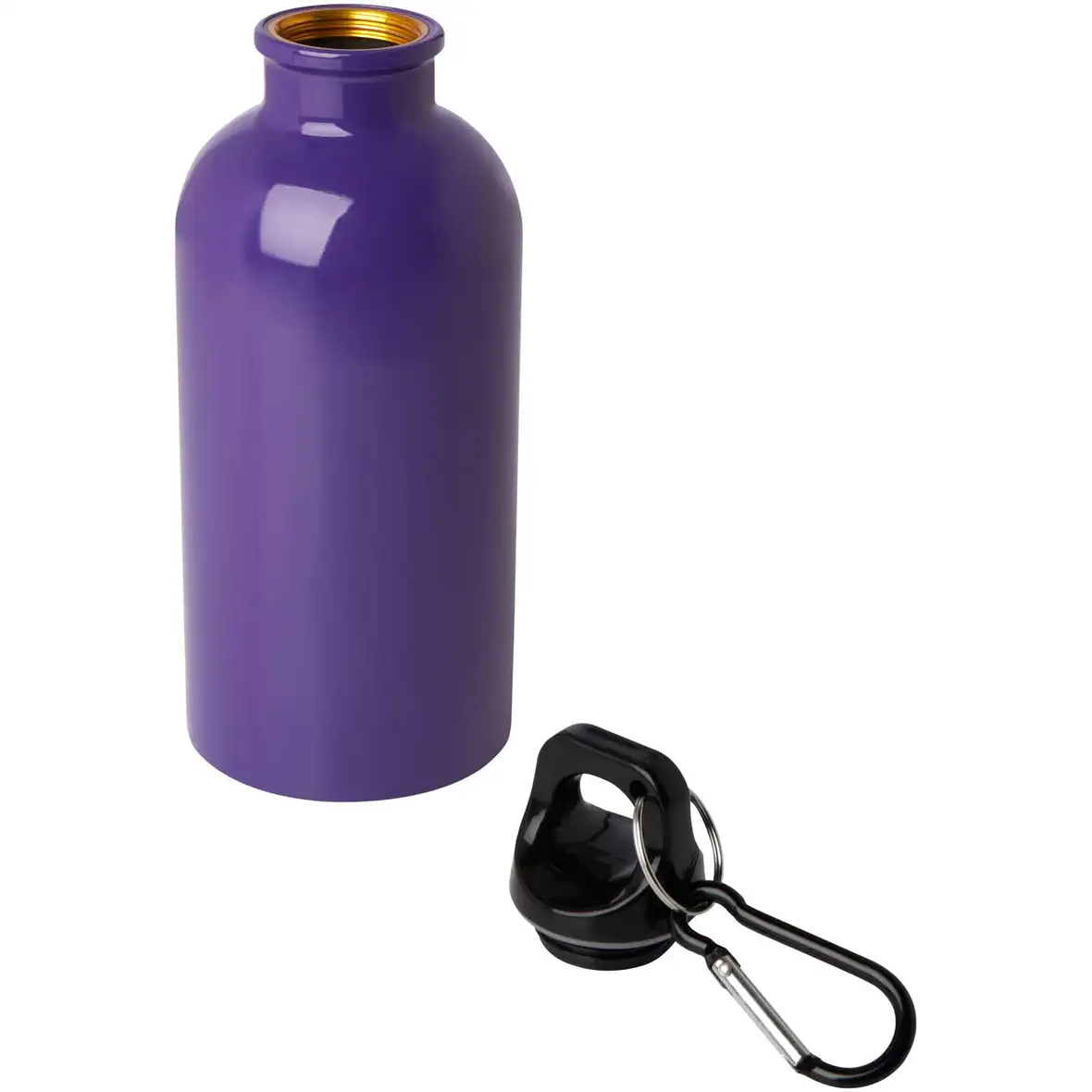 400 ml RCS-zertifizierte, einwandige Trinkflasche aus Edelstahl mit Karabinerhaken – Ansicht 15