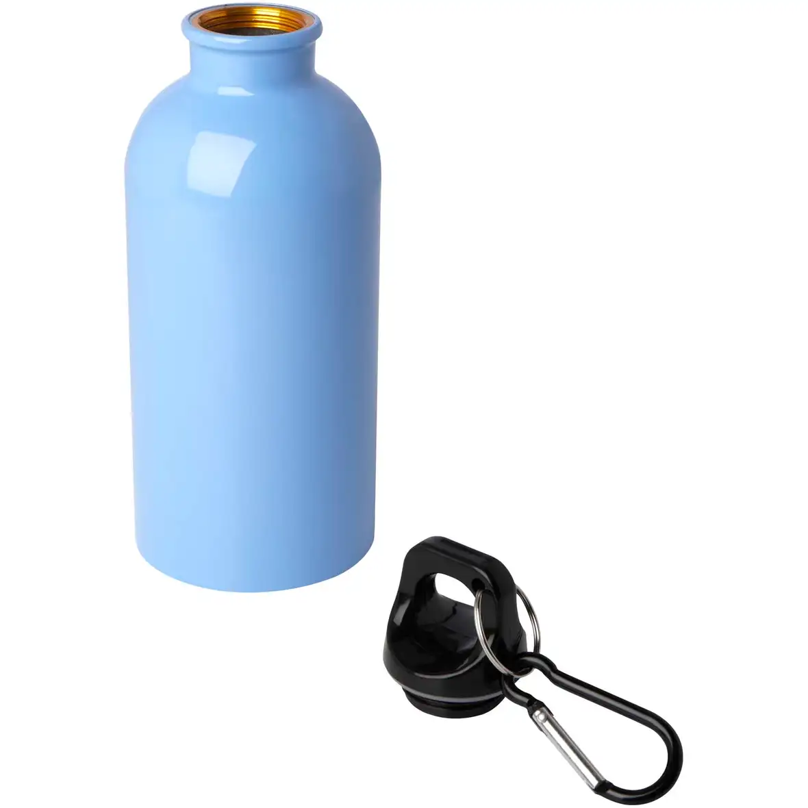 400 ml RCS-zertifizierte, einwandige Trinkflasche aus Edelstahl mit Karabinerhaken – Ansicht 21