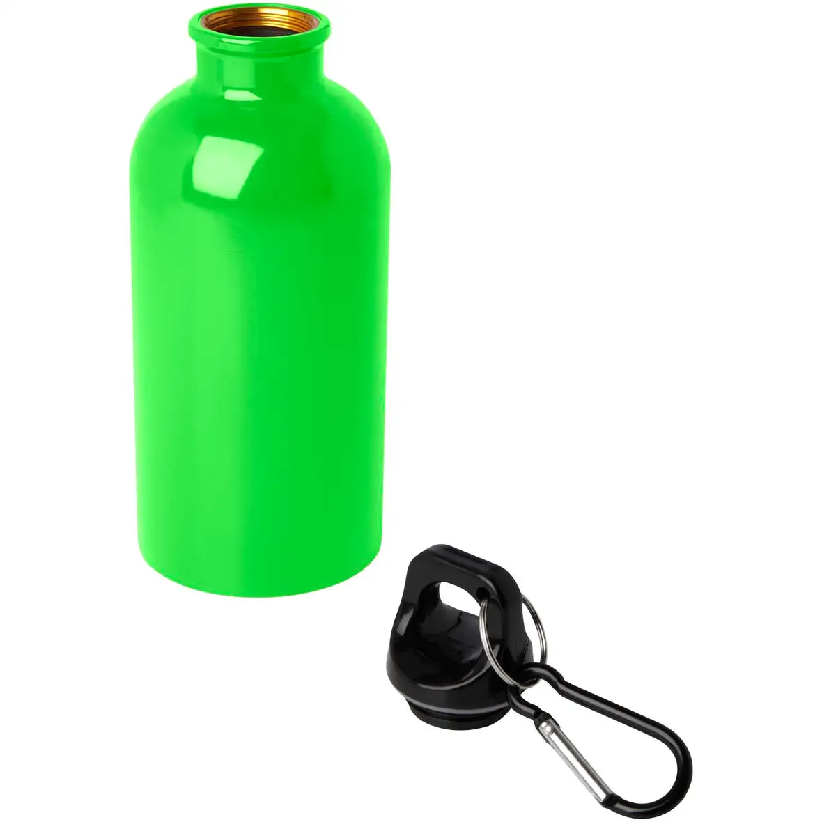400 ml RCS-zertifizierte, einwandige Trinkflasche aus Edelstahl mit Karabinerhaken – Ansicht 30