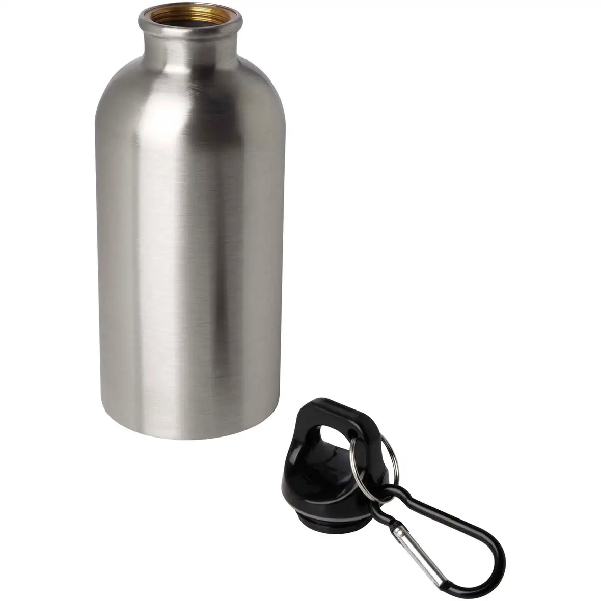 400 ml RCS-zertifizierte, einwandige Trinkflasche aus Edelstahl mit Karabinerhaken – Ansicht 33