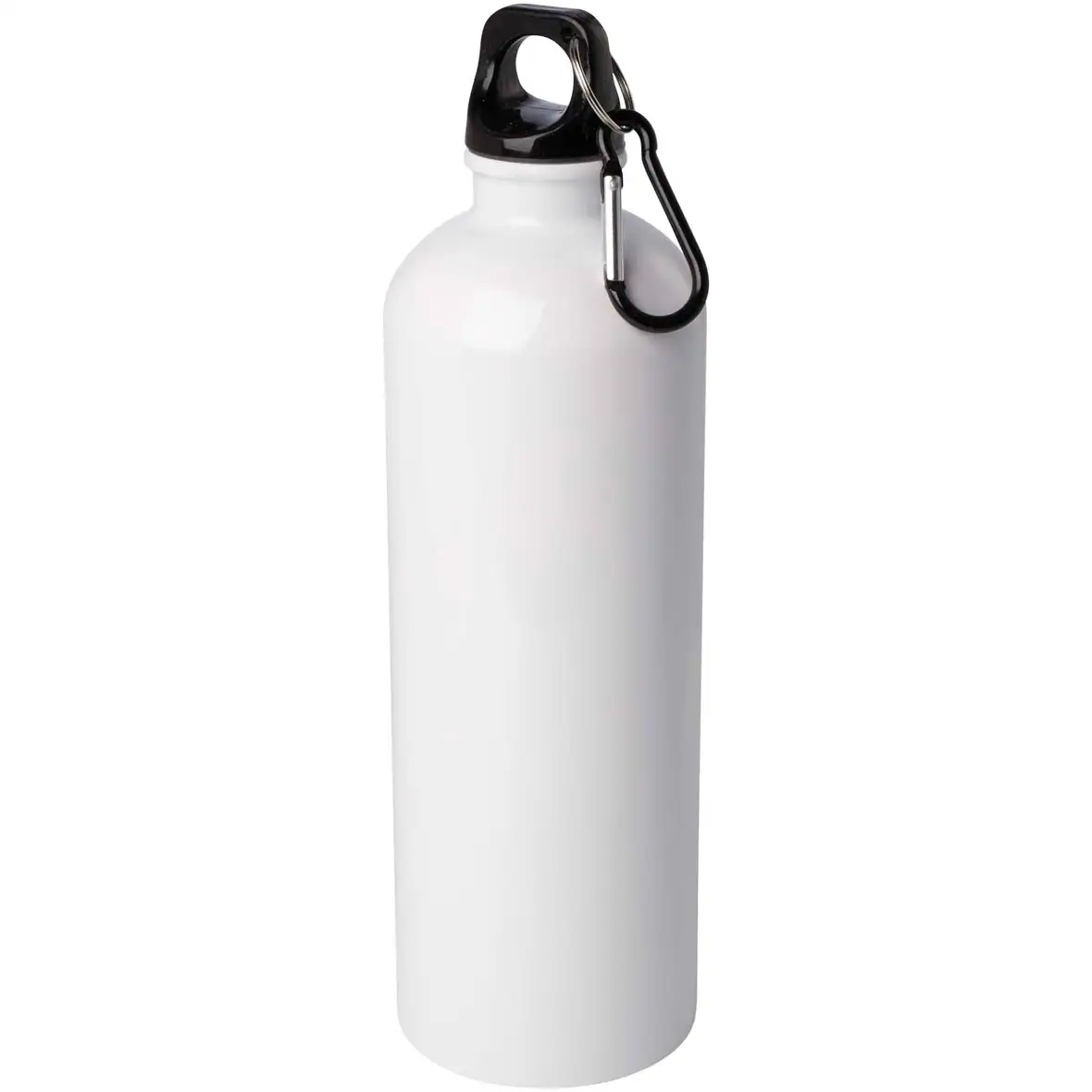 750 ml RCS-zertifizierte, einwandige Trinkflasche aus Edelstahl mit Karabinerhaken – Ansicht 1