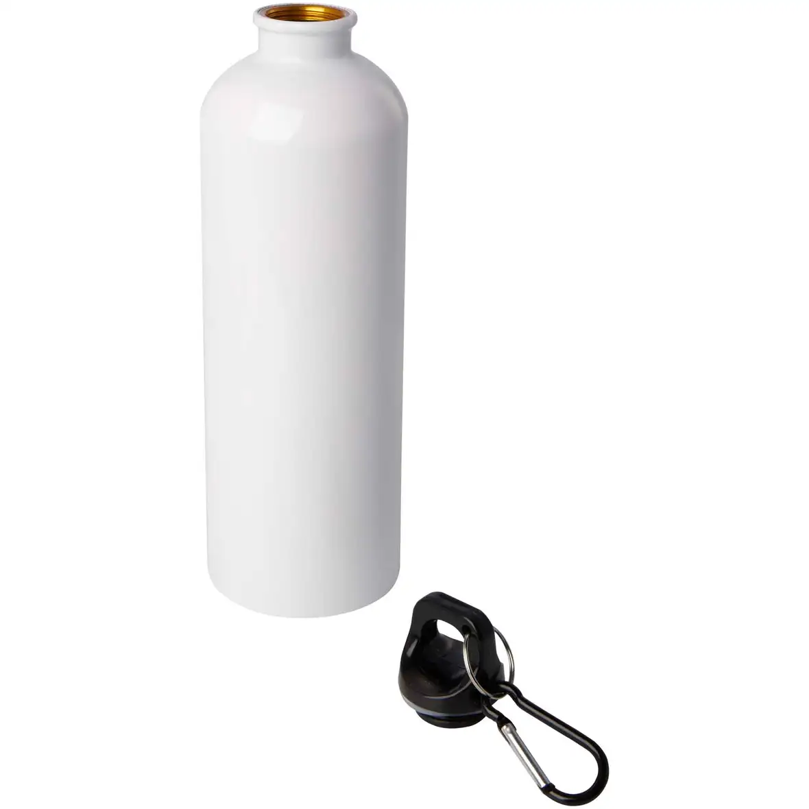 750 ml RCS-zertifizierte, einwandige Trinkflasche aus Edelstahl mit Karabinerhaken – Ansicht 3