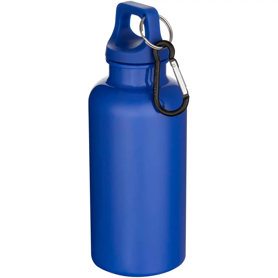 400 ml einfarbige RS-zertifizierte Trinkflasche aus recyceltem Kunststoff mit Karabinerhaken – Ansicht 11