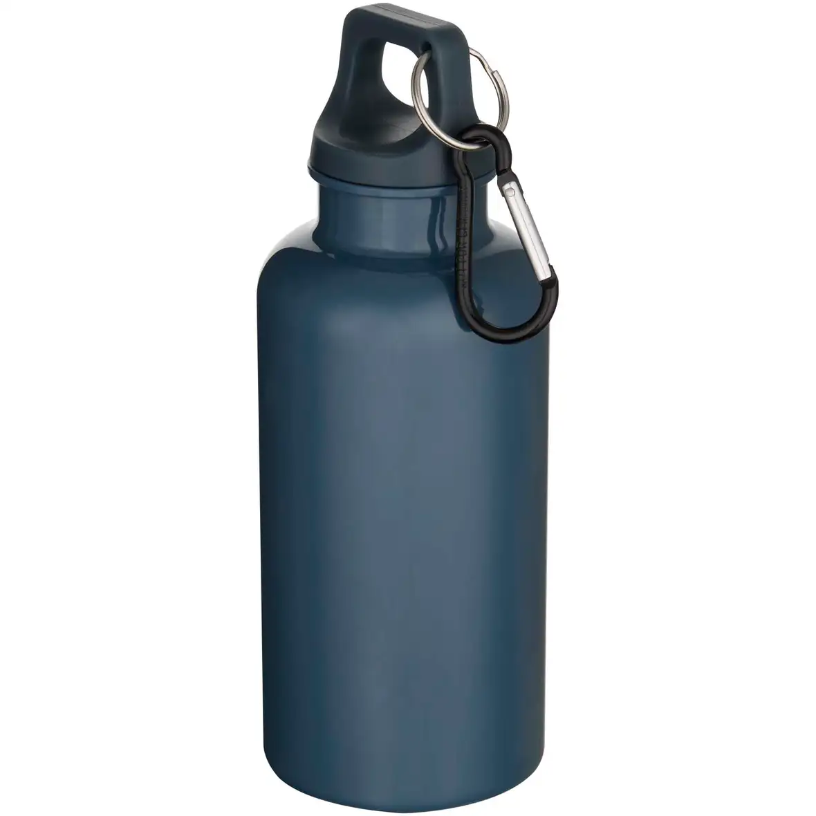 400 ml einfarbige RS-zertifizierte Trinkflasche aus recyceltem Kunststoff mit Karabinerhaken – Ansicht 13