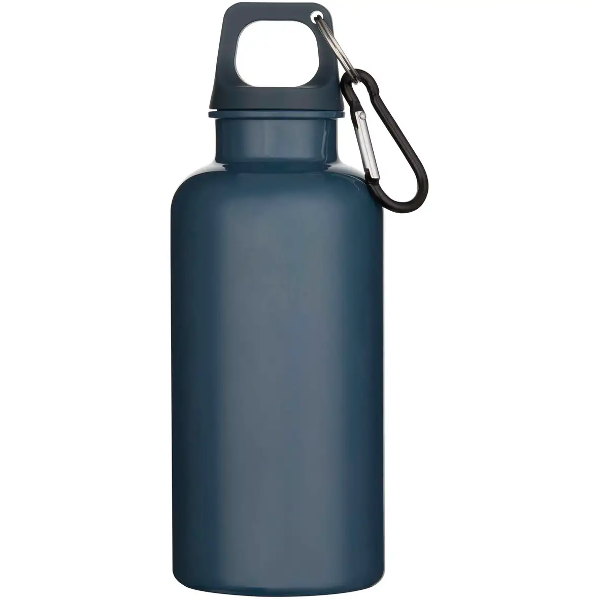 400 ml einfarbige RS-zertifizierte Trinkflasche aus recyceltem Kunststoff mit Karabinerhaken – Ansicht 14