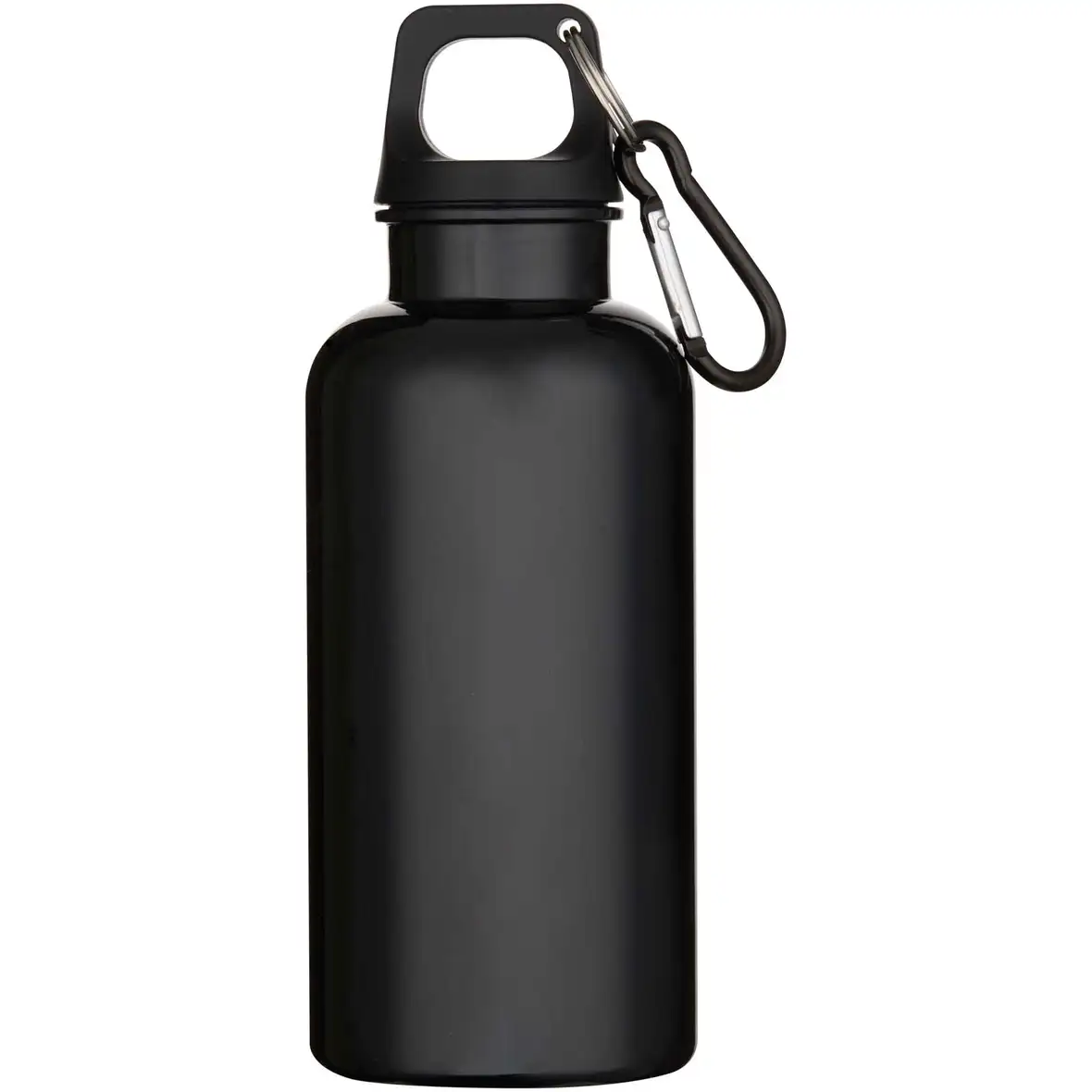 400 ml einfarbige RS-zertifizierte Trinkflasche aus recyceltem Kunststoff mit Karabinerhaken – Ansicht 20