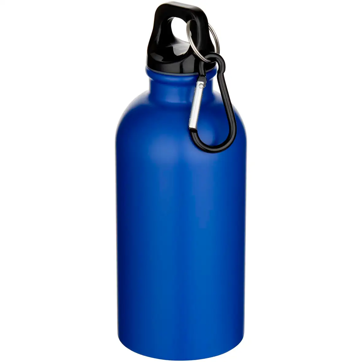 400 ml matte RCS-zertifizierte einwandige Trinkflasche aus recyceltem Edelstahl mit Karabinerhaken – Ansicht 4