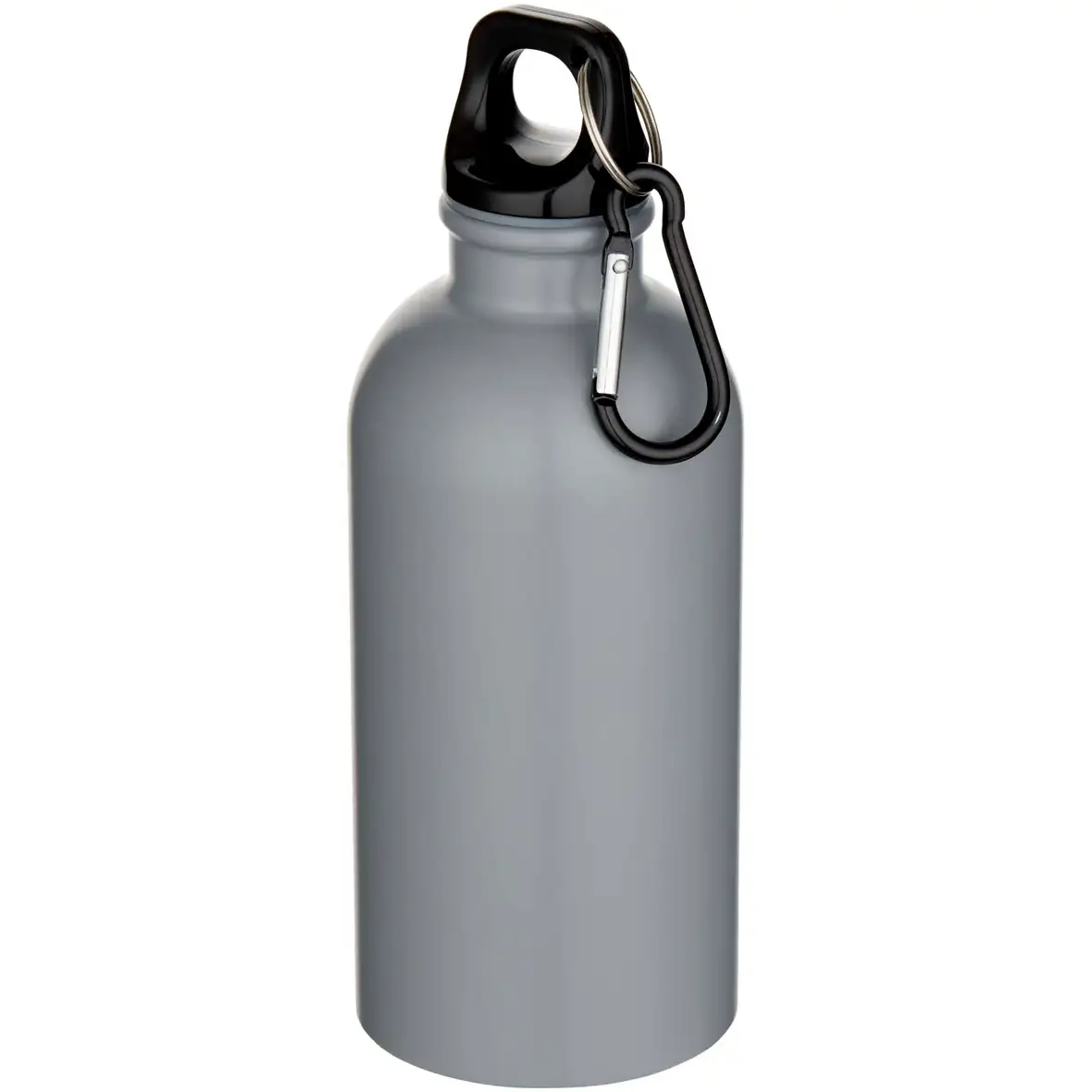 400 ml matte RCS-zertifizierte einwandige Trinkflasche aus recyceltem Edelstahl mit Karabinerhaken – Ansicht 7