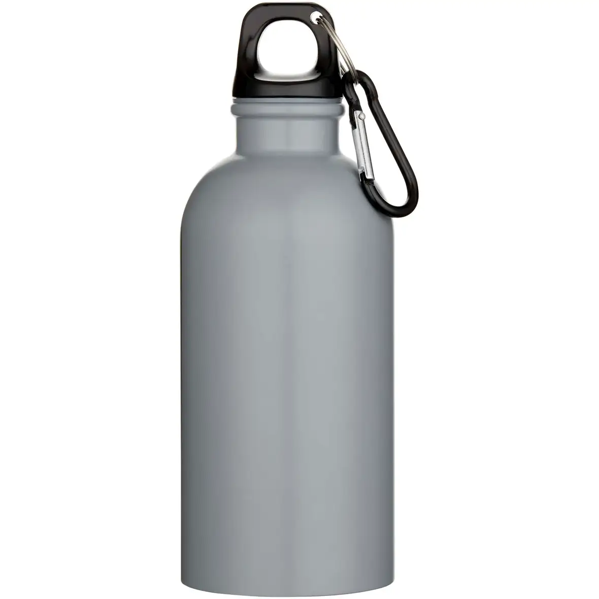 400 ml matte RCS-zertifizierte einwandige Trinkflasche aus recyceltem Edelstahl mit Karabinerhaken – Ansicht 8