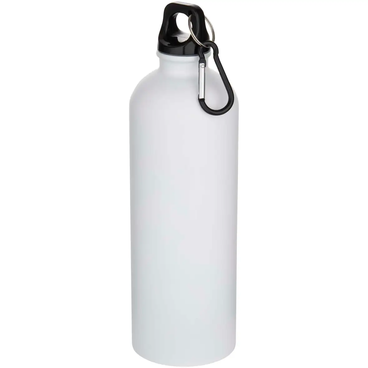 750 ml matte RCS-zertifizierte, einwandige Trinkflasche aus recyceltem Edelstahl mit Karabinerhaken – Ansicht 1
