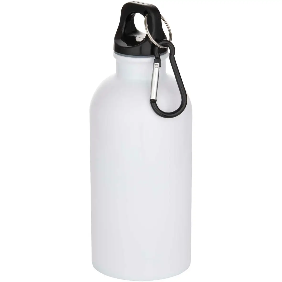 400 ml RSC-zertifizierte einwandige Sublimation Trinkflasche aus recyceltem Edelstahl mit Karabinerhaken – Ansicht 1
