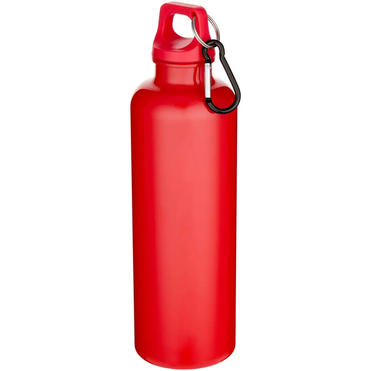 750 ml einfarbige RS-zertifizierte Wasserflasche aus recyceltem Kunststoff mit Karabinerhaken – Ansicht 3