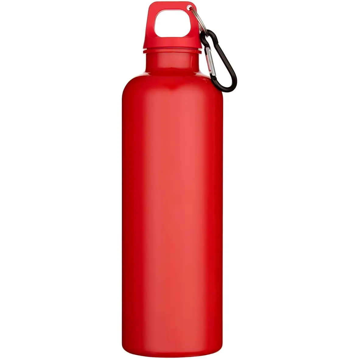 750 ml einfarbige RS-zertifizierte Wasserflasche aus recyceltem Kunststoff mit Karabinerhaken – Ansicht 4