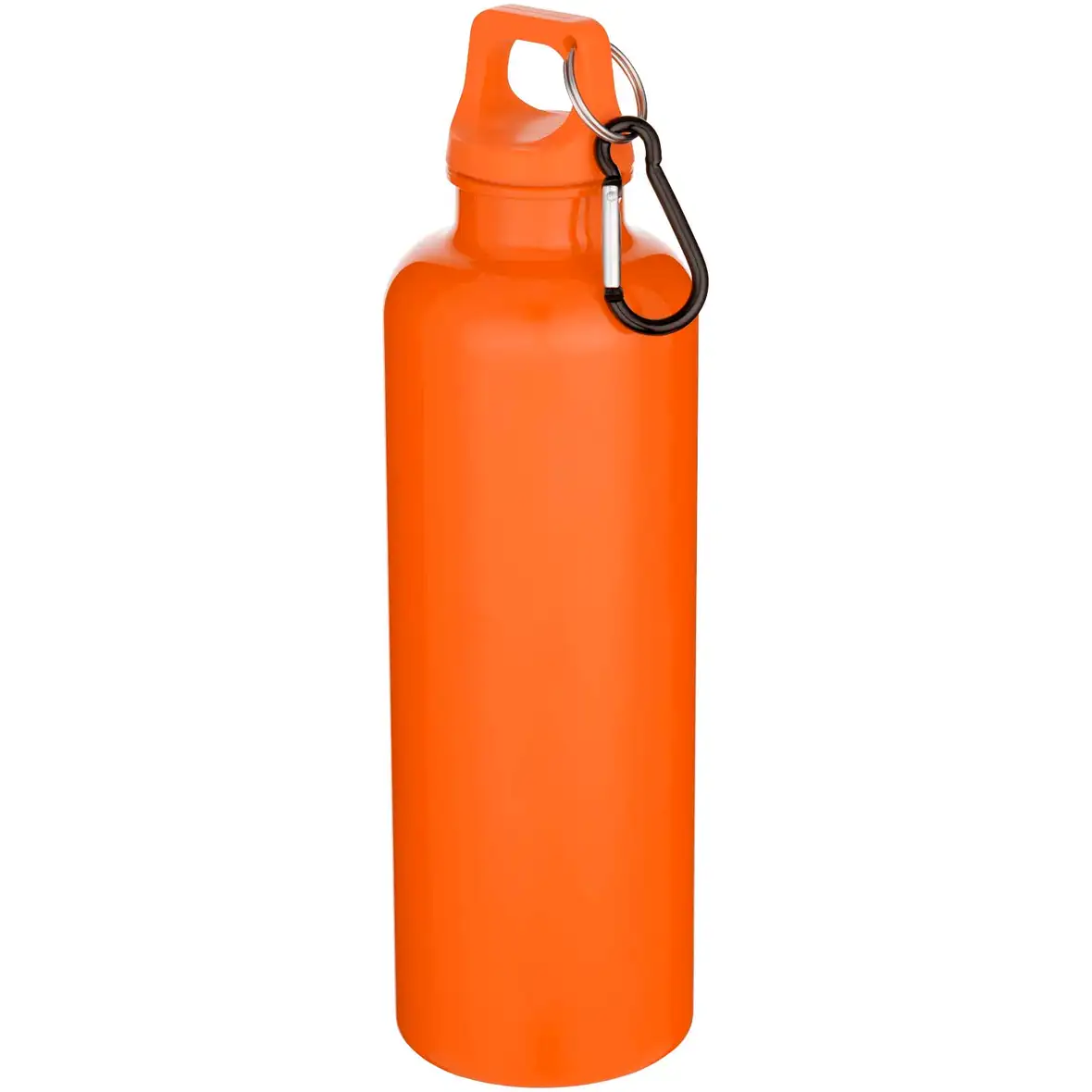 750 ml einfarbige RS-zertifizierte Wasserflasche aus recyceltem Kunststoff mit Karabinerhaken – Ansicht 5