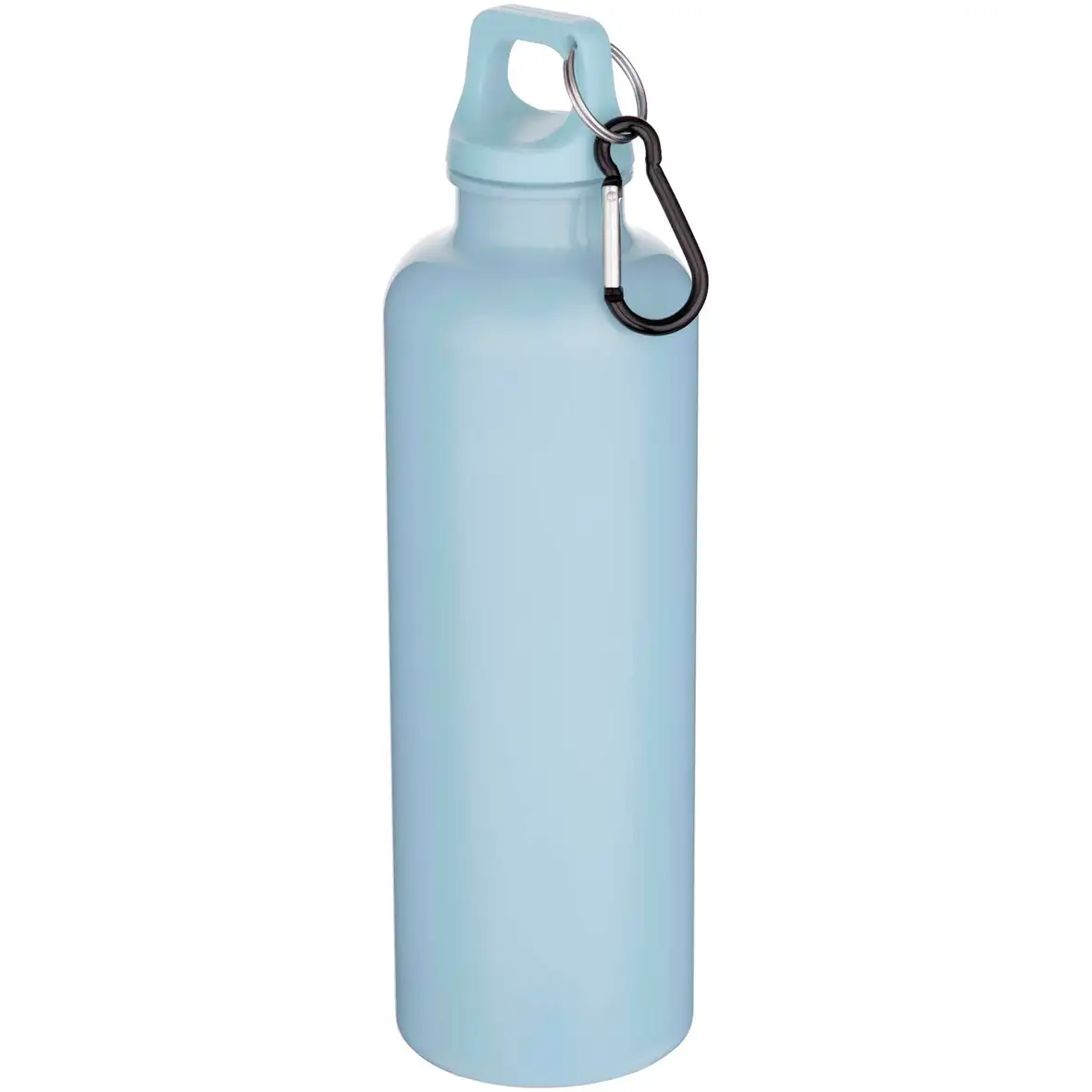 750 ml einfarbige RS-zertifizierte Wasserflasche aus recyceltem Kunststoff mit Karabinerhaken – Ansicht 9