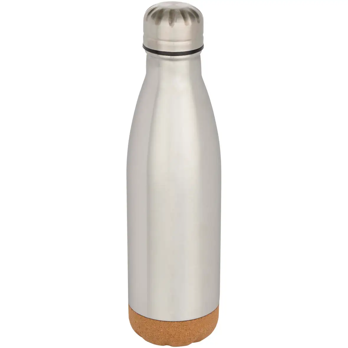 500 ml doppelwandige, vakuumisolierte Trinkflasche aus Edelstahl mit Korkdetails – Ansicht 13