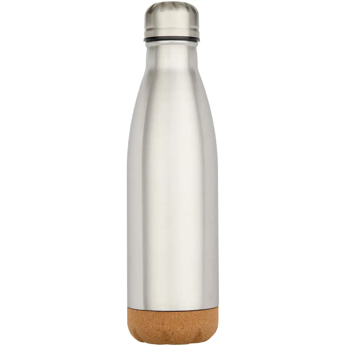 500 ml doppelwandige, vakuumisolierte Trinkflasche aus Edelstahl mit Korkdetails – Ansicht 14