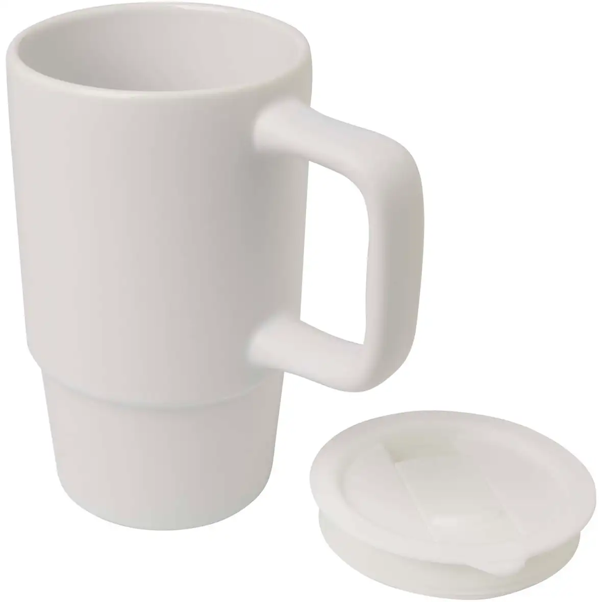 450 ml Keramiktasse mit Kunststoffdeckel – Ansicht 3
