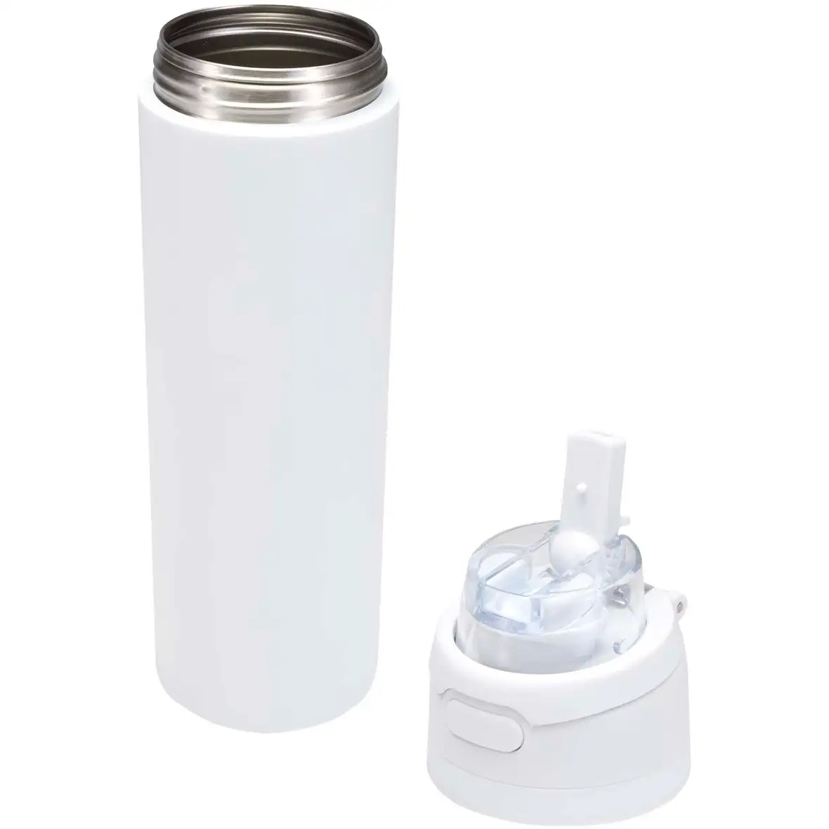 800 ml RCS Trinkflasche aus recyceltem, einwandigem Edelstahl mit Multifunktionsdeckel und Klappstrohhalm – Ansicht 4